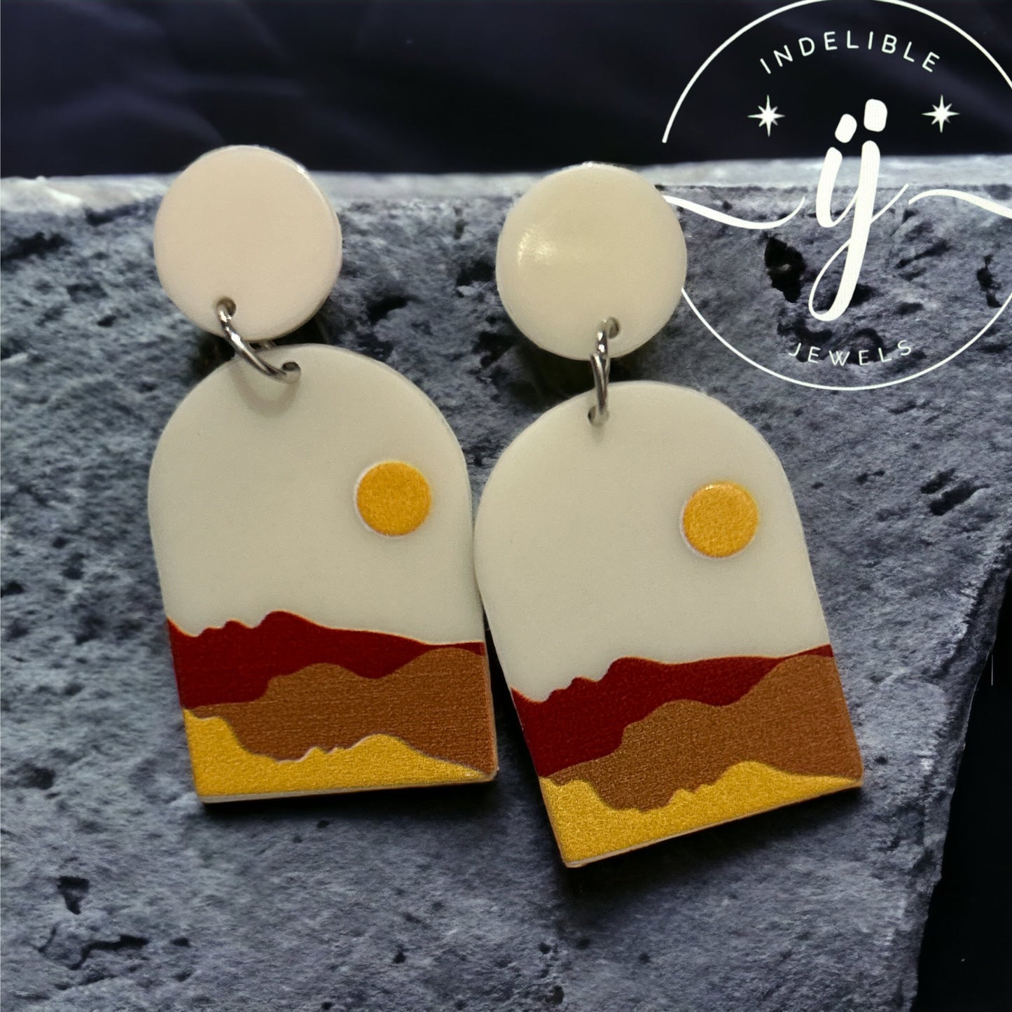 Chuffed Terrain Acrylic Earrings